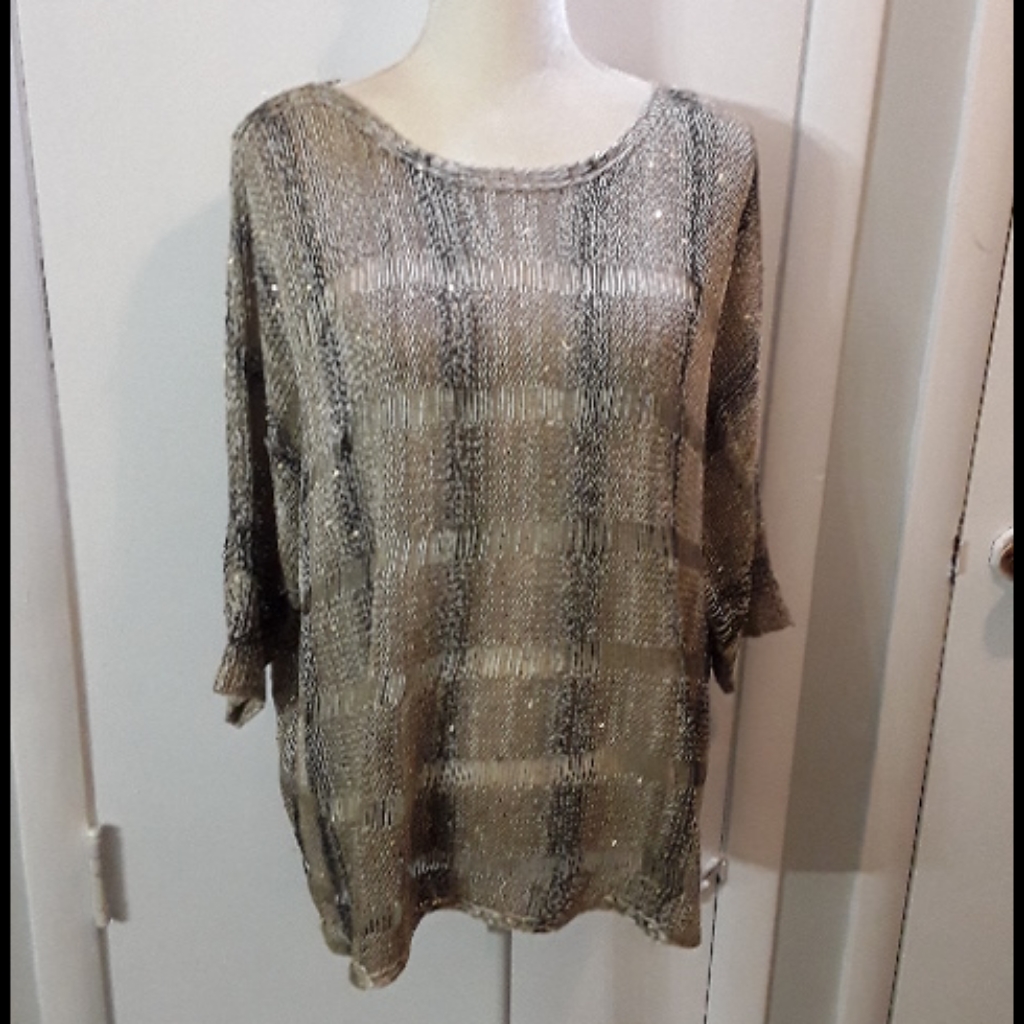 Travelers By Chico Gold Thread Oversize Sweater